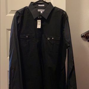 Express extra slim fit XL black dress shirt